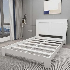 Stewehome Chapter Μοντέρνο Κρεβάτι MDF Μονό και Διπλό -Λευκό 160x200 cm