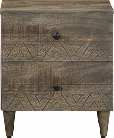 vidaXL κομοδίνο ντουλάπι ανοιχτό γκρι 40x33x46 cm μασίφ ξύλο Mango