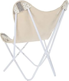Κήπος πολυθρόνα DKD Home Decor Λευκό Γκρι 74 x 65 x 90 cm