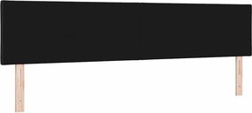 vidaXL LED κεφαλάρι Μαύρο 200 cm ύφασμα