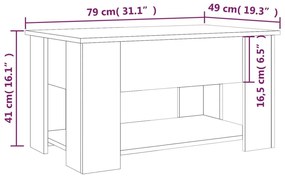 Τραπεζάκι Σαλονιού Καπνιστή Δρυς 79x49x41 εκ. Επεξεργασμ. Ξύλο - Καφέ