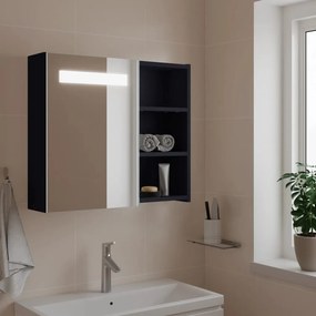 Καθρέφτης Μπάνιου με Ντουλάπι &amp; LED Ανοιχτό Γκρι 60x13x52 εκ.
