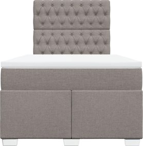 vidaXL Κρεβάτι Boxspring με Στρώμα Taupe 120x200 εκ. Υφασμάτινο