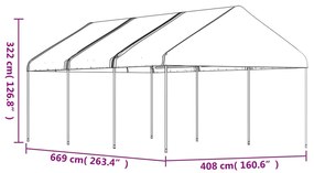 vidaXL Κιόσκι με Τέντα Λευκό 6,69 x 4,08 x 3,22 μ. από Πολυαιθυλένιο