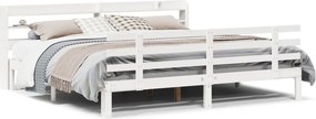 vidaXL Σκελετός Κρεβατιού με Κεφαλάρι Χωρίς Στρώμα Λευκό 200x200 εκ.