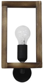 Φωτιστικό Τοίχου-Απλίκα Sam 31-1262 30x15x13cm E27 Brown-Black Heronia Metal,Wood