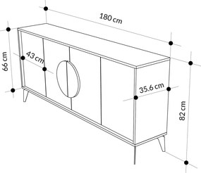 Κονσόλα Hitit / Ψαμμίτης DUTRA 180x35.6x82