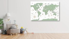 Εικόνα στο χάρτη από φελλό σε πράσινο σχέδιο - 90x60  place
