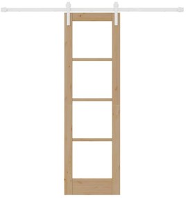 vidaXL Συρόμενη Πόρτα Καφέ 61 x 198.5 εκ. Μασίφ ξύλο πεύκου