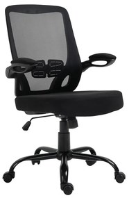 BF2930W Πολυθρόνα Γραφείου Ανακλινόμενα Μπράτσα, Μέταλλο Βάση, Mesh - Ύφασμα Μαύρο 60x62x99/109cm ΕΟ604,1W