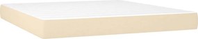 vidaXL Κρεβάτι Boxspring με Στρώμα Κρεμ 180x200 εκ. Υφασμάτινο