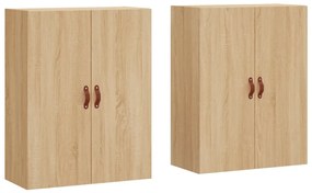 vidaXL Ντουλάπια Τοίχου 2 τεμ. Sonoma Δρυς 69,5 x 34 x 90 εκ.