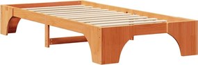 vidaXL Σκελετός Κρεβατιού Κερωτό καφέ 100 x 200 cm