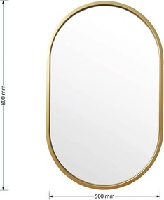 Καθρέπτης Ellipse χρυσό 50x2x80εκ 50x2x80 εκ.