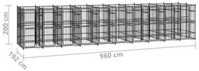 Κλουβί Σκύλου Εξωτερικού Χώρου 18,43 μ² από Ατσάλι - Μαύρο