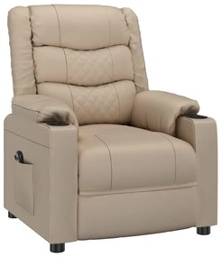 vidaXL Πολυθρόνα Ανακλινόμενη Ηλεκτρική Καπουτσίνο από Συνθετικό Δέρμα