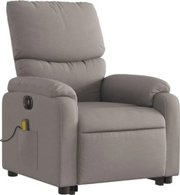 vidaXL Πολυθρόνα Μασάζ Ηλεκτρική Ανακλ.Taupe Υφασμάτινη