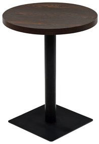vidaXL Τραπέζι Bistro Στρογγυλό Σκούρο Σταχτί 60 x 75 εκ. MDF / Ατσάλι