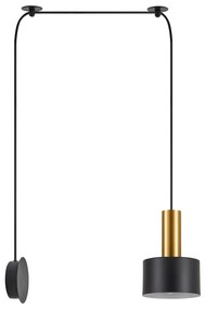 Φωτιστικό Τοίχου - Απλίκα SE21-GM-4-NM1W-MS1 ADEPT TUBE Gold Matt Wall Lamp Black Metal Shade+ - Μέταλλο - 77-8829