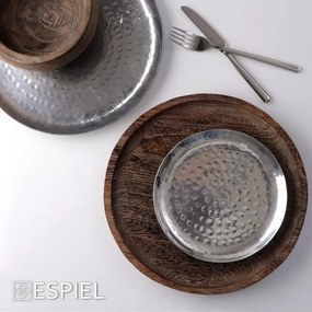 Ξύλινο πλατώ σερβιρίσματος στρογγυλό σκούρο καφέ 30x2.5εκ