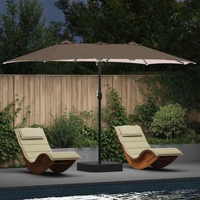 vidaXL Ομπρέλα Κήπου Taupe 385 x 209 x 244 εκατοστά ύφασμα