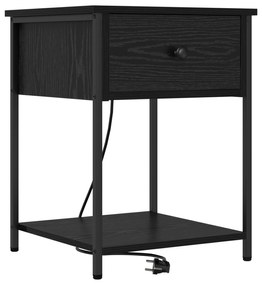 vidaXL Κομοδίνο Μαύρη δρυς 42 x 41 x 56 εκ. Επεξεργασμένο ξύλο