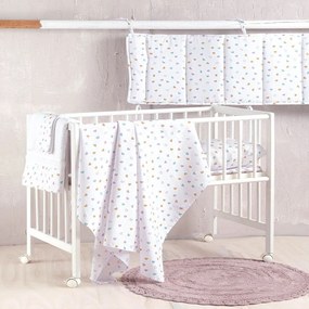 Σεντόνια Βρεφικά Tiny Heart (Σετ 3τμχ) White Ρυθμός Cradle 120x160cm 100% Cotton