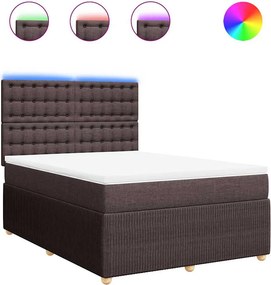 vidaXL Κρεβάτι Boxspring με Στρώμα Σκούρο Καφέ 160x200 εκ Υφασμάτινο
