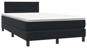 Box Spring Κρεβάτι με στρώμα Μαύρο 120x220 cm Βελούδινο - Μαύρο