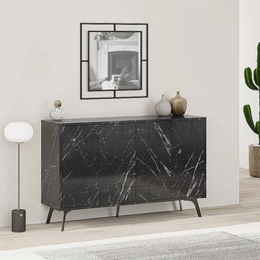 Μπουφές Dune Megapap χρώμα μαύρο εφέ μαρμάρου 123x35x77,4εκ.
