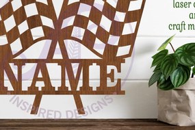 Σετ των 3 Intra απο ξύλο plywood 3mm-4mm πάχος Καρό Σημαίες Σχέδιο Όνομα Σήμα Δίασταση 6x6 cm INTRAFABR-99308690