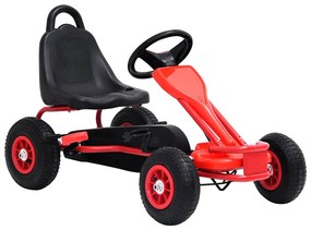 vidaXL Go Kart με Πετάλια και Λάστιχα Πεπιεσμένου Αέρα Κόκκινο