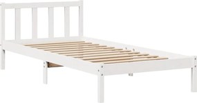 vidaXL Σκελετός Κρεβ. Χωρίς Στρώμα Λευκό 90x190 εκ Μασίφ Πεύκο