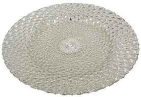Διακοσμητική Πιατέλα Luph 75843-SILV 33x33x2cm Silver Artekko Γυαλί