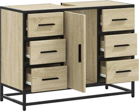 vidaXL Ντουλάπι Μπάνιου Νιπτήρα Sonoma Δρυς 80 x 33 x 60εκ. Επεξ. Ξύλο