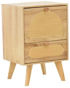 Bedside table Finian wood in a natural shade 40x35x59cm 40x35x59 εκ.