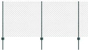 vidaXL Φράκτης Αλυσίδας με 10 U Posts Πράσινος 1x10 μ Ατσάλι