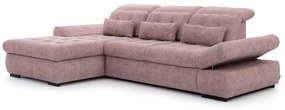 Γωνιακός καναπές Majores Mini με λειτουργία ύπνου 215x125cm, ρόζ 294x107x177cm-Αριστερή γωνία-BOG2357
