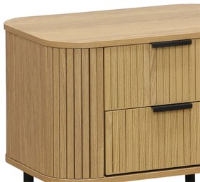 Κομοδίνο Scandi pakoworld με 2 συρτάρια φυσικό-μαύρο 57x42x50εκ (1 τεμάχια)