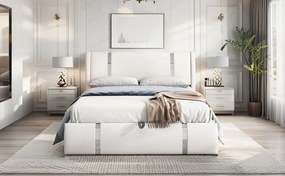 Επενδυμένο κρεβάτι Aelina-Leuko