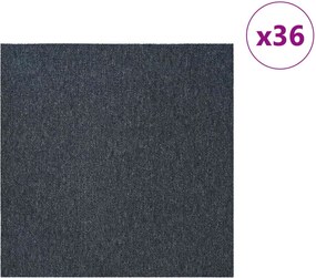 vidaXL Πλακάκι Χαλιού Μπλε Γκρι 50 x 50 cm 36 pcs