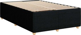 vidaXL Κρεβάτι Boxspring με Στρώμα Μαύρο 120x200 εκ. Υφασμάτινο