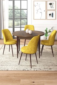 Dining Table &amp; Chairs Set (5 Pieces) Tor - Baroque, Mustard Baroque
Mustard