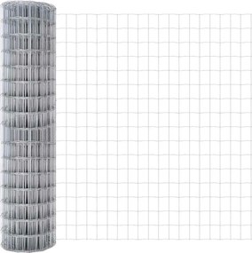 vidaXL Τεντώτο με στήριγμα Ασημί 1,2 x 10 m Χάλυβας και PVC