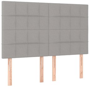 vidaXL Κρεβάτι Boxspring με Στρώμα &amp; LED Αν.Γκρι 140x200εκ. Υφασμάτινο