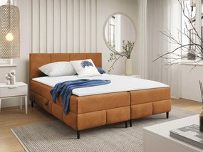 Επενδυμένο κρεβάτι Box Best II-Portokali-160 x 200