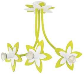 Παιδικό φωτιστικό οροφής FLOWERS λουλούδια ροζ πράσινο τριπλό Nowodvorski-6898-Πράσινο 6898