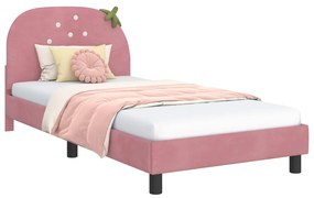 vidaXL Κρεβάτι Παιδικής Κρεβατοκάμαρας με Κεφαλάκι Ροζ 90 x 190 cm