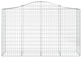 vidaXL Συρματοκιβώτια Τοξωτά 3 τεμ. 200x50x120/140 εκ. Γαλβαν. Ατσάλι