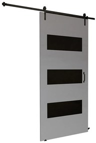 Συρόμενες πόρτες Dover 160, 35 kg, Μαύρο, Ανθρακί, Πλαστικοποιημένη μοριοσανίδα, Γκρι, Αλουμίνιο | Epipla1.gr